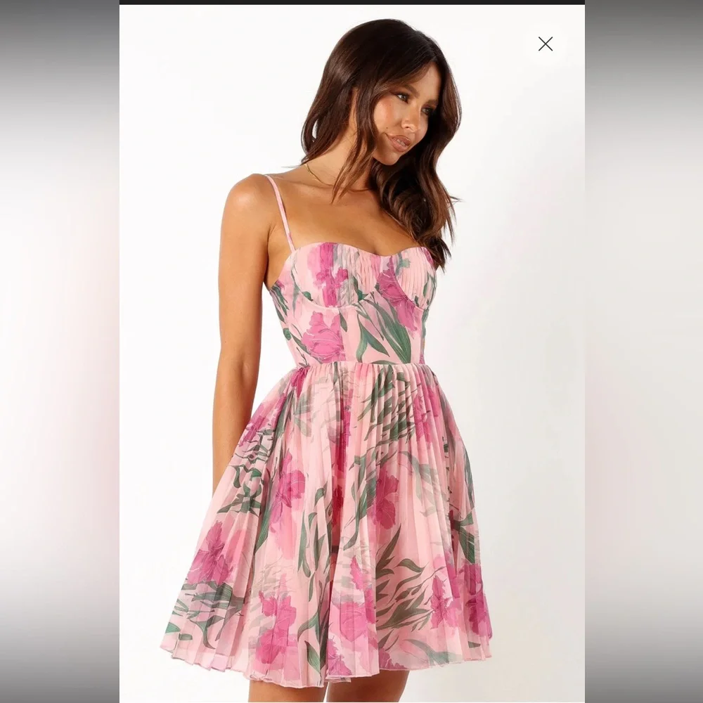 Nordstrom Achanti Pink Floral Mini Dress - Picture 1 of 15